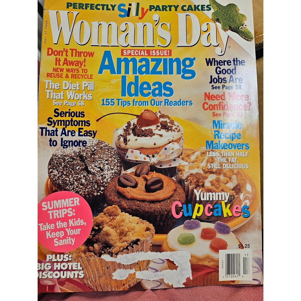 Vintage Womans Day Magazine April 25 1995 Special Issue Party Cakes Cupcakes